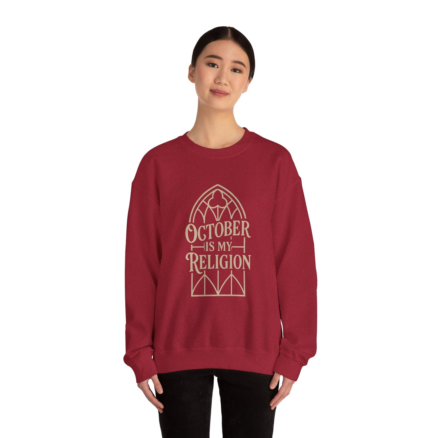 October Is My Religion Sweatshirt | Cozy Unisex Crewneck for Fall Celebrations