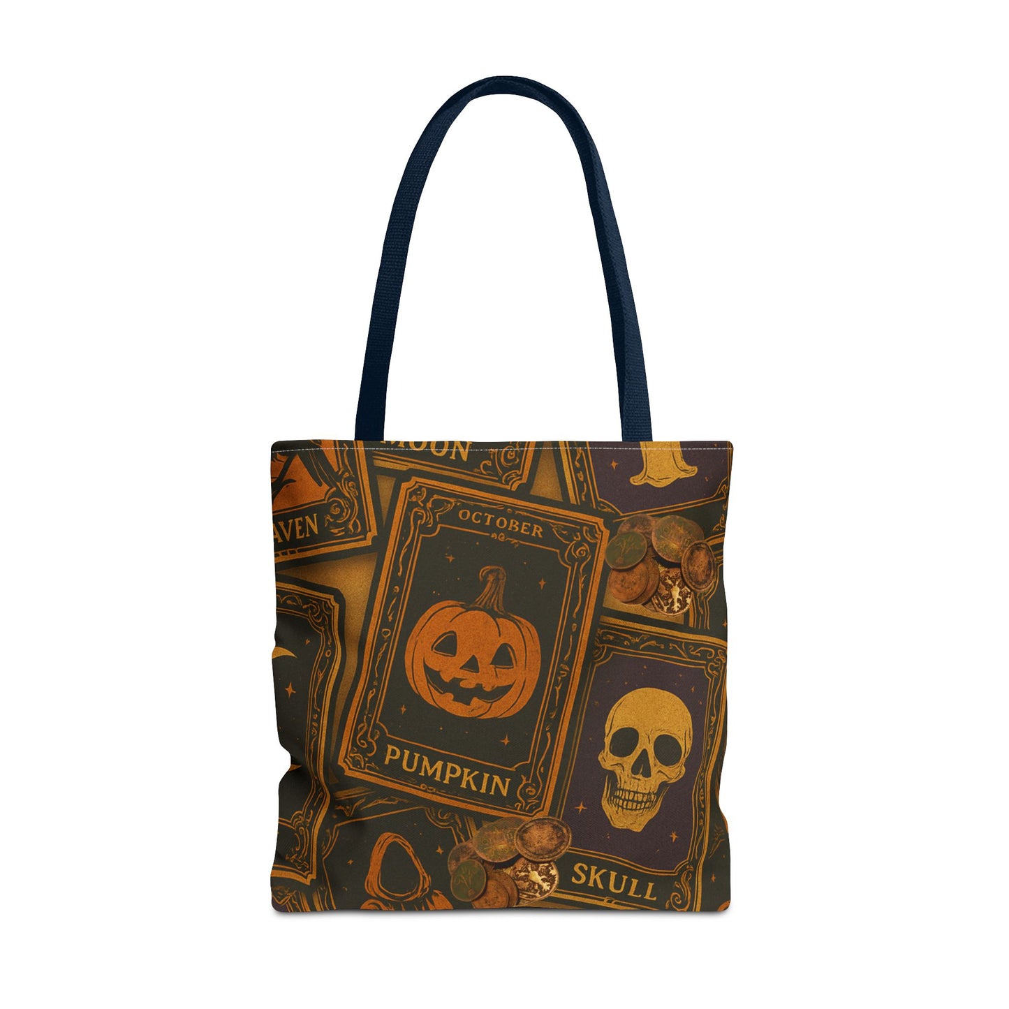 Halloween Tote Bag with Pumpkin and Skull Design - Perfect for Fall Gatherings
