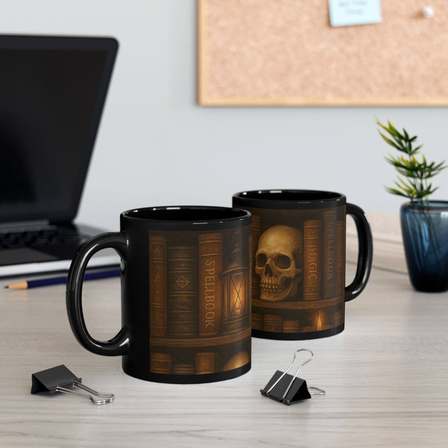 Mystical Skull Black Mug - 11oz & 15oz - Perfect for Halloween & Gothic Decor