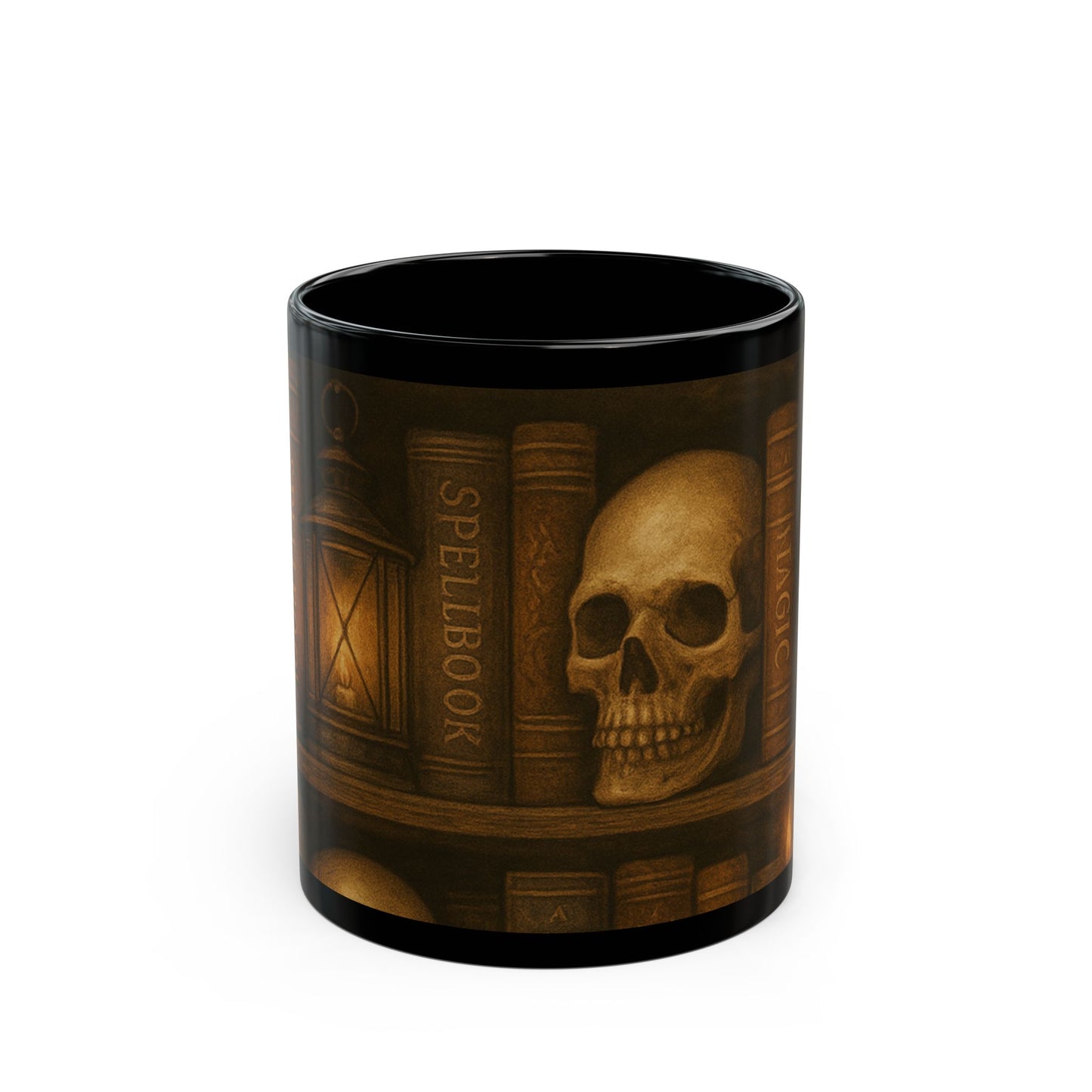 Mystical Skull Black Mug - 11oz & 15oz - Perfect for Halloween & Gothic Decor