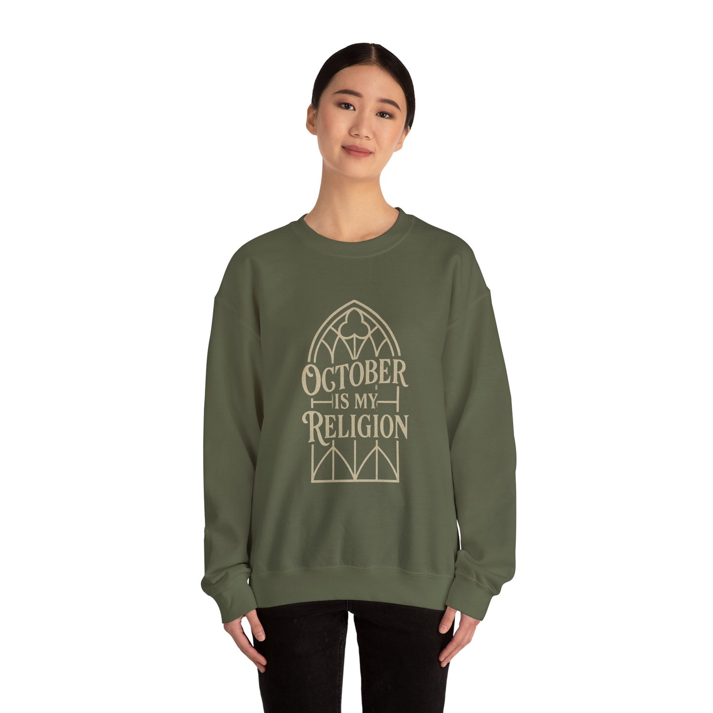 October Is My Religion Sweatshirt | Cozy Unisex Crewneck for Fall Celebrations