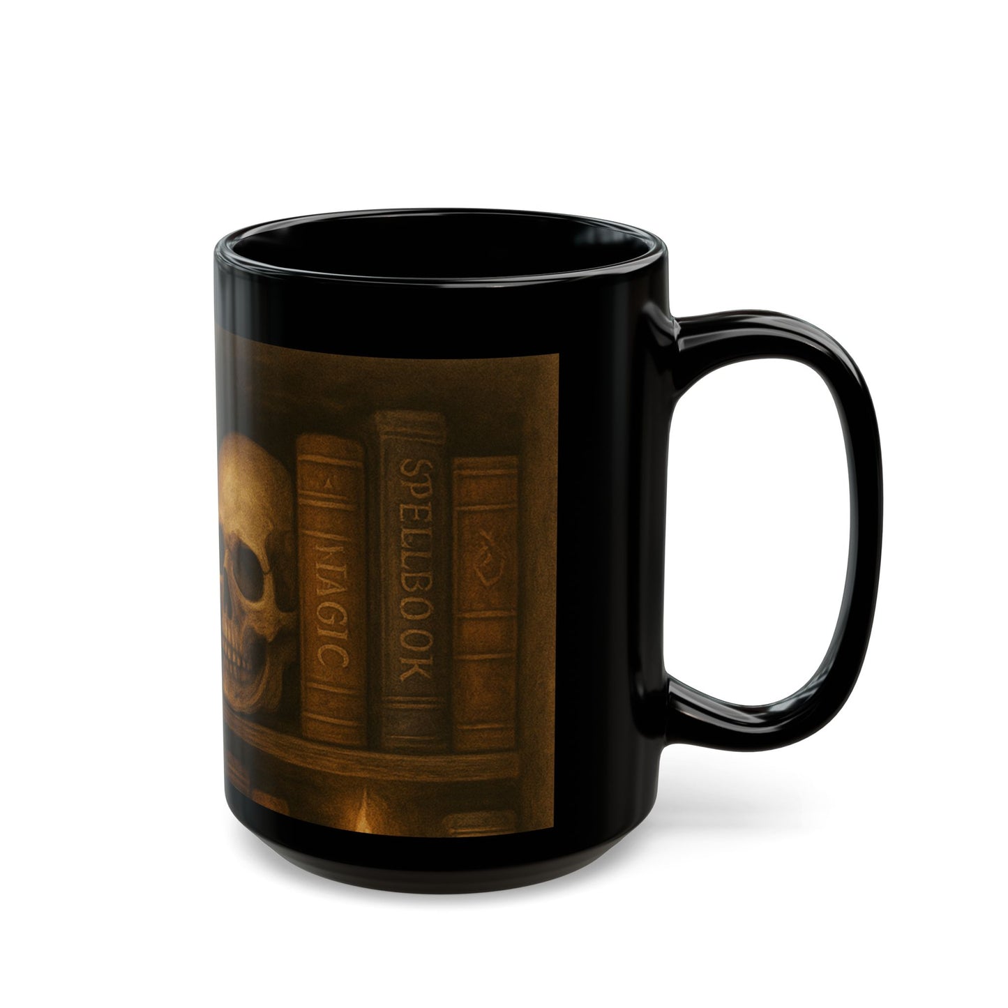 Mystical Skull Black Mug - 11oz & 15oz - Perfect for Halloween & Gothic Decor
