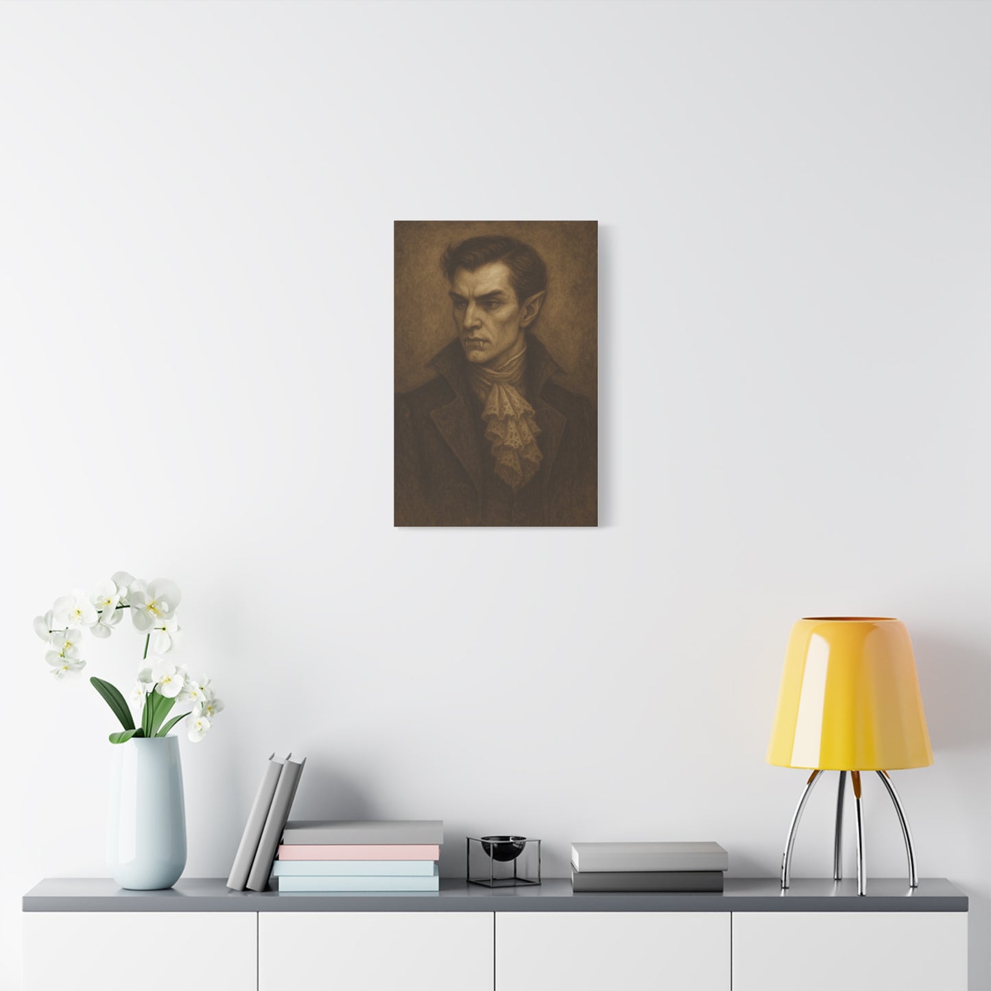 Gothic Vampire Portrait Canvas Wall Art