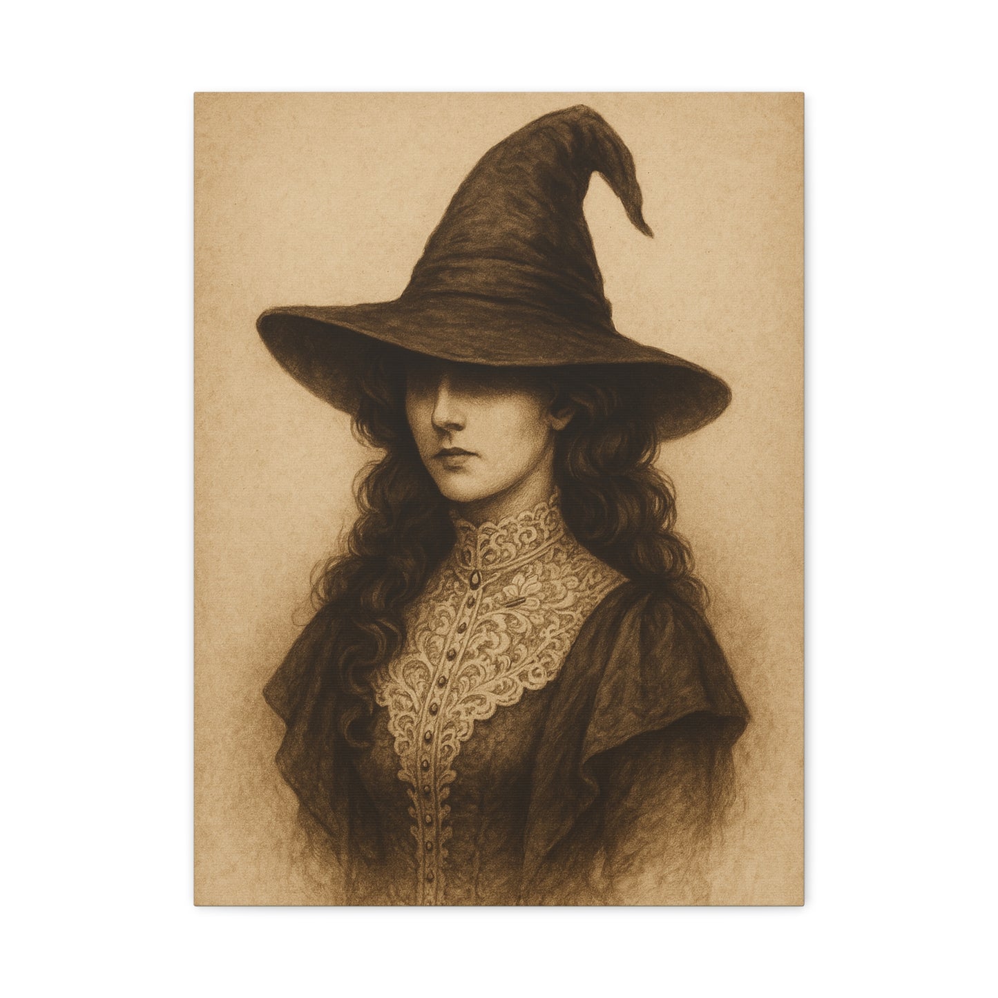 Mystical Witch Canvas Wall Art - Elegant Home Decor for Halloween & More