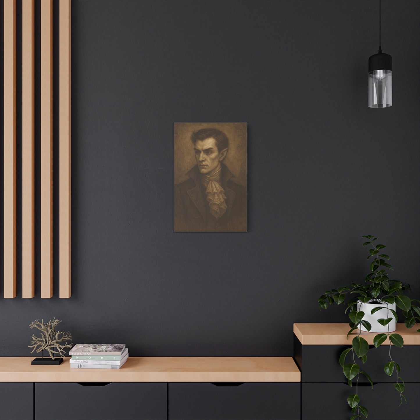 Gothic Vampire Portrait Canvas Wall Art