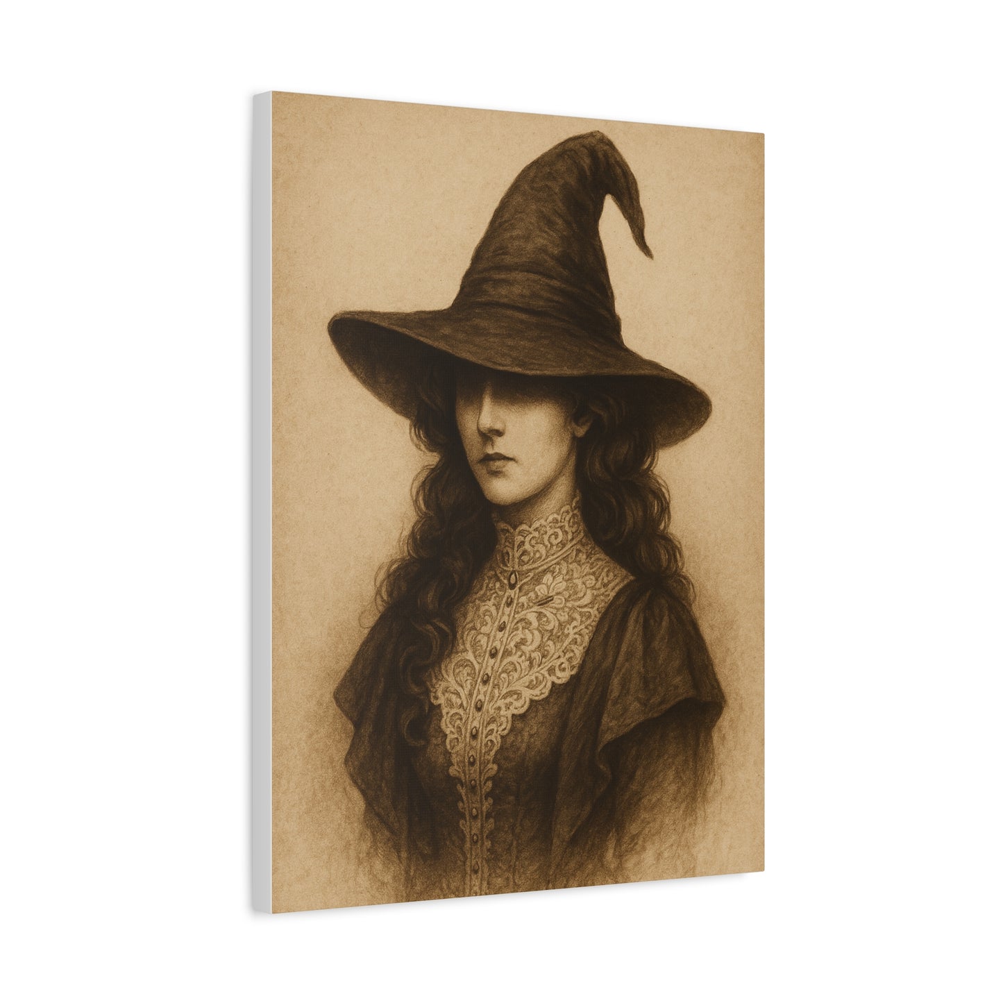 Mystical Witch Canvas Wall Art - Elegant Home Decor for Halloween & More