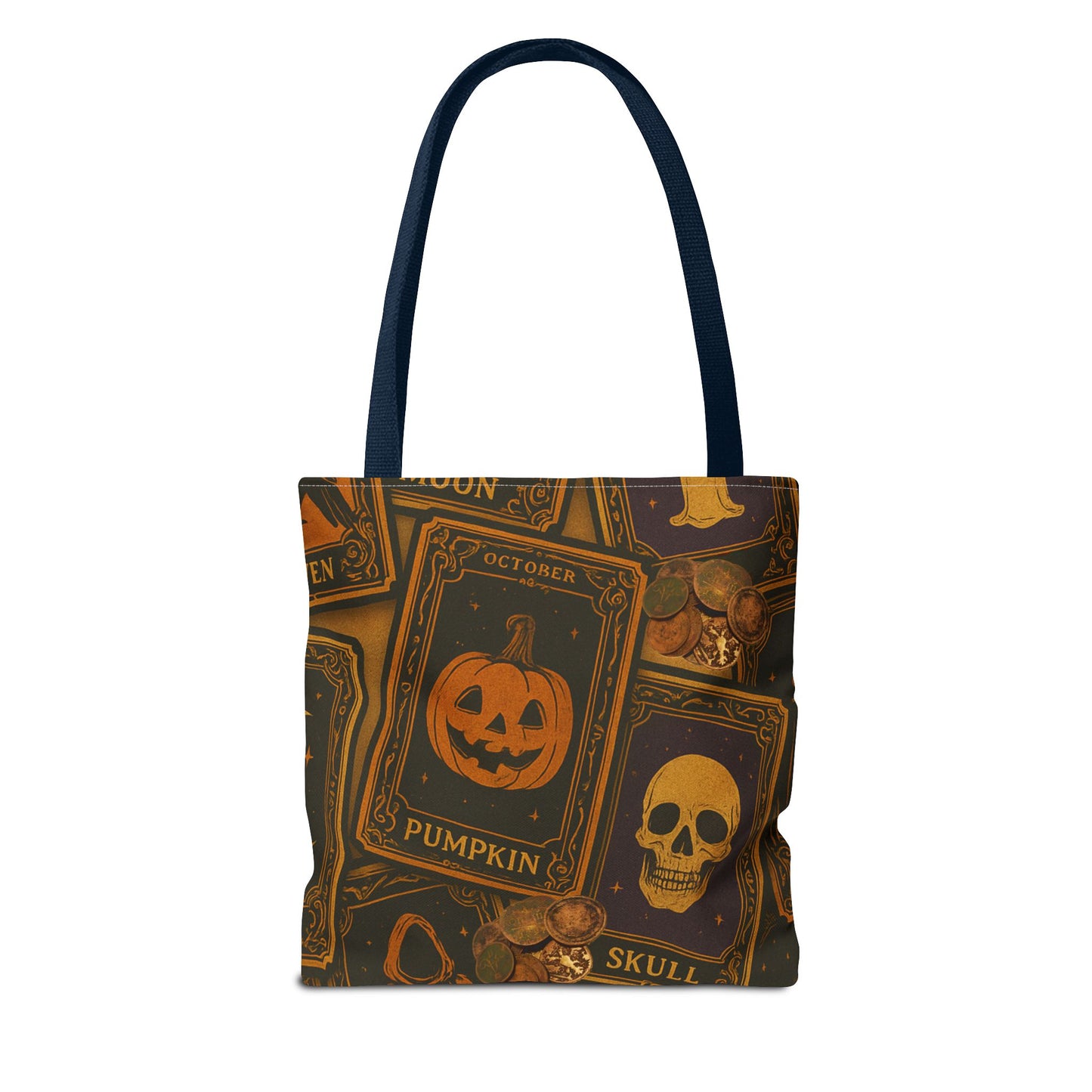 Halloween Tote Bag with Pumpkin and Skull Design - Perfect for Fall Gatherings