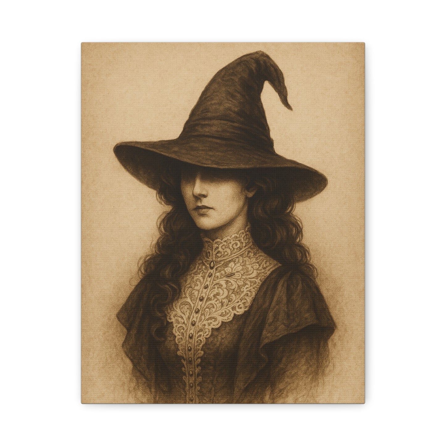 Mystical Witch Canvas Wall Art - Elegant Home Decor for Halloween & More