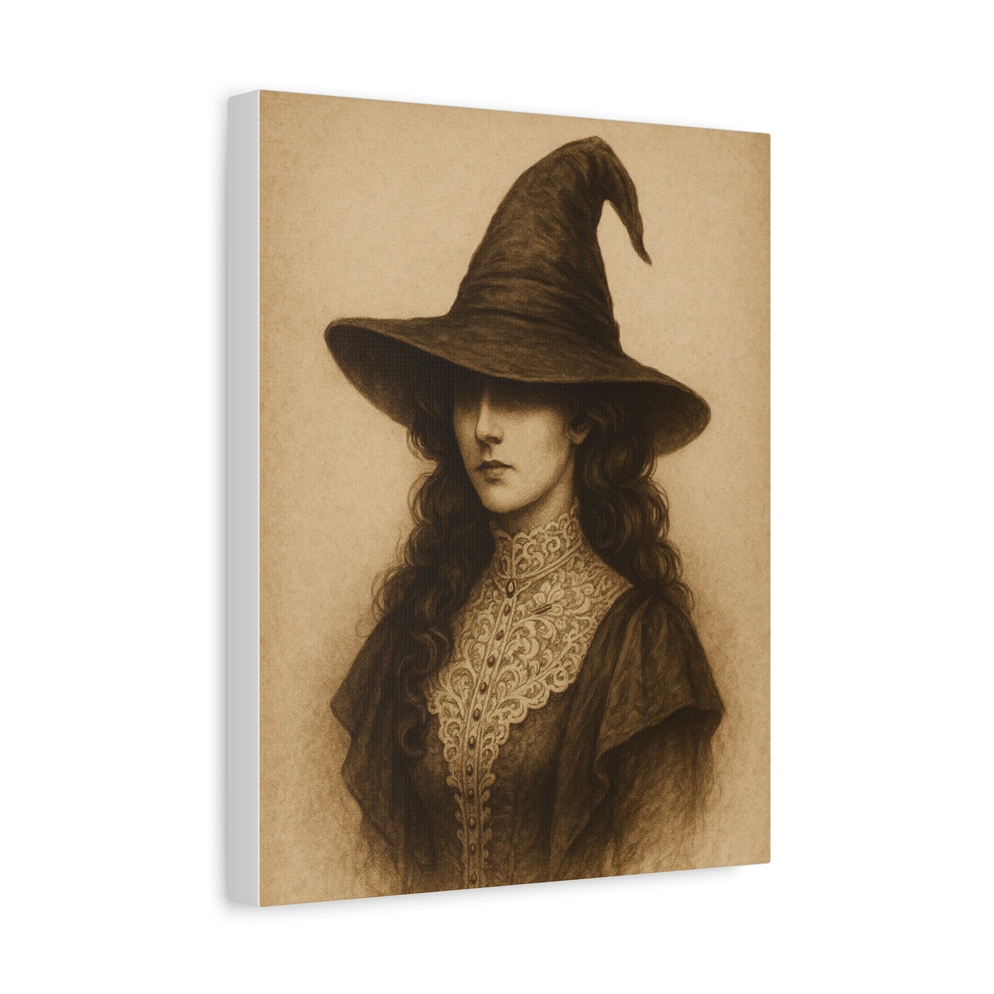 Mystical Witch Canvas Wall Art - Elegant Home Decor for Halloween & More