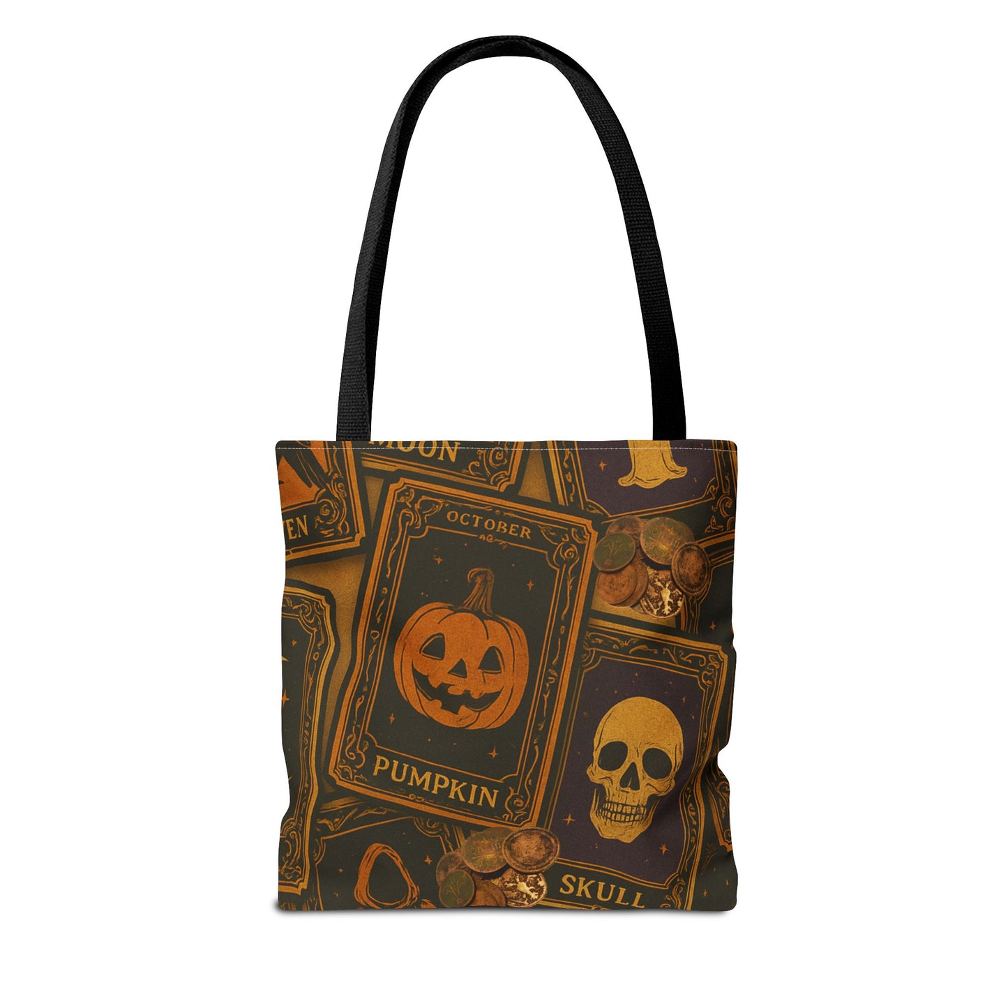 Halloween Tote Bag with Pumpkin and Skull Design - Perfect for Fall Gatherings