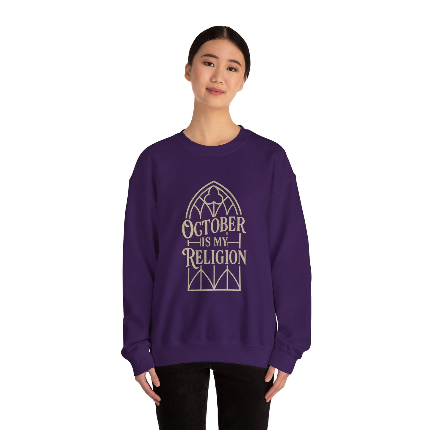 October Is My Religion Sweatshirt | Cozy Unisex Crewneck for Fall Celebrations