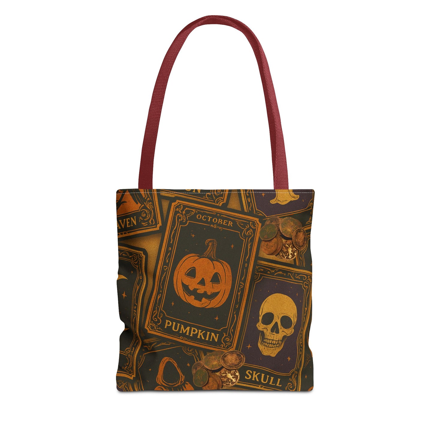Halloween Tote Bag with Pumpkin and Skull Design - Perfect for Fall Gatherings
