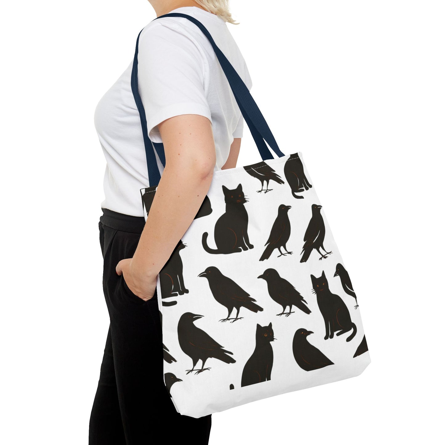 Mystical Black Cats & Crows Tote Bag - Perfect for Halloween and Everyday Use