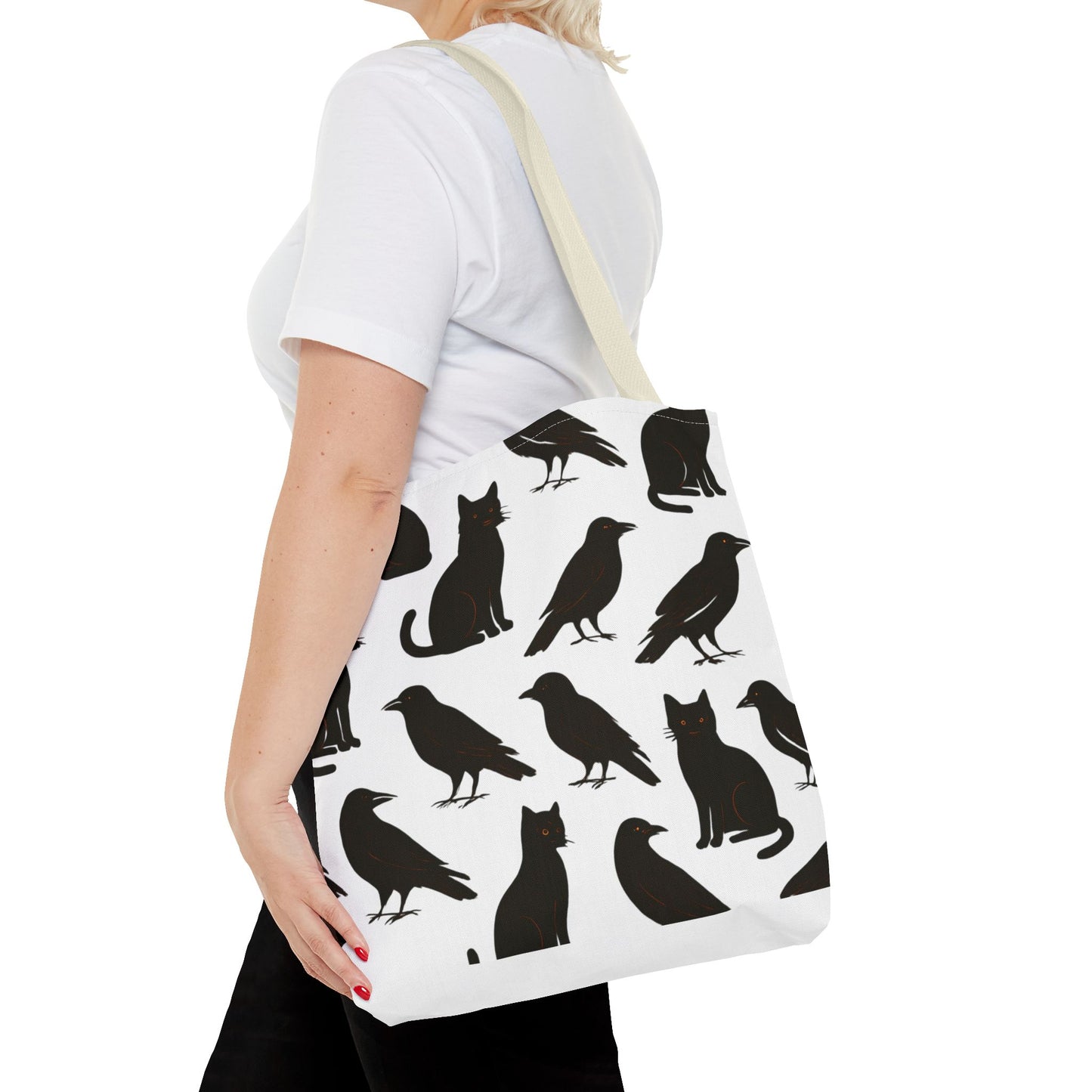 Mystical Black Cats & Crows Tote Bag - Perfect for Halloween and Everyday Use