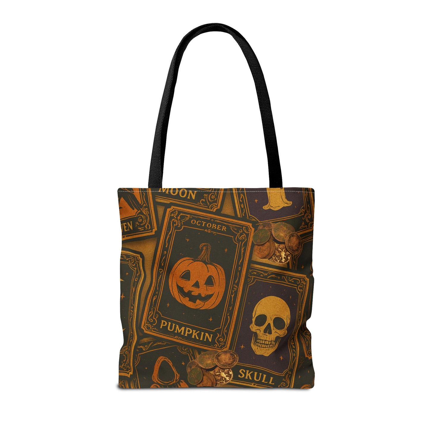 Halloween Tote Bag with Pumpkin and Skull Design - Perfect for Fall Gatherings