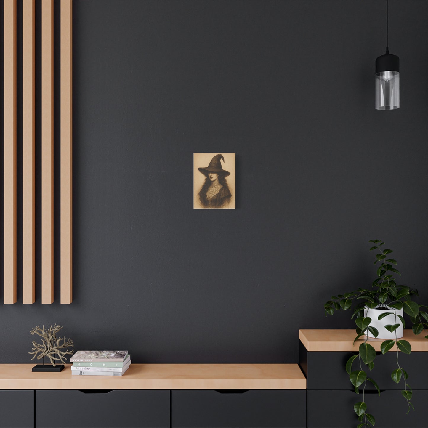 Mystical Witch Canvas Wall Art - Elegant Home Decor for Halloween & More