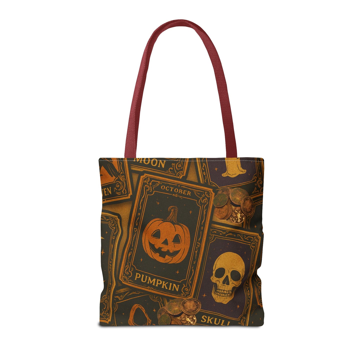 Halloween Tote Bag with Pumpkin and Skull Design - Perfect for Fall Gatherings