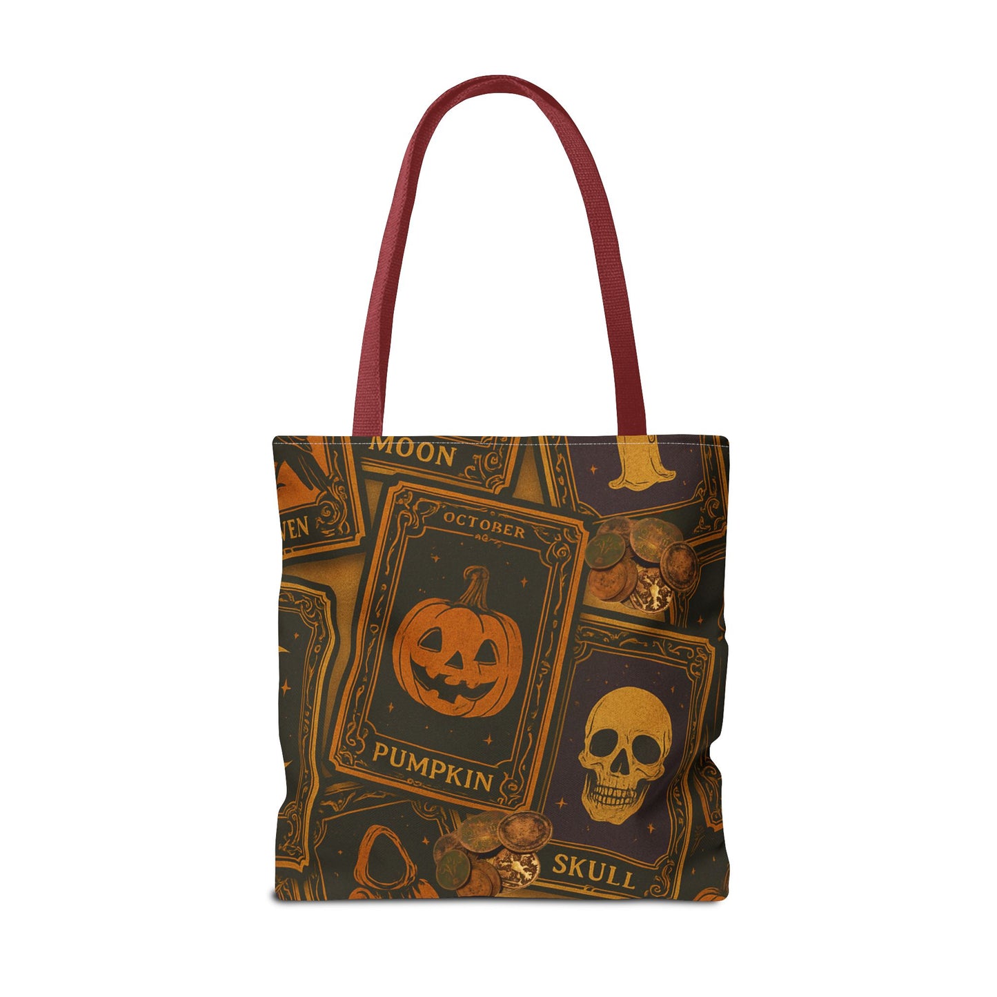 Halloween Tote Bag with Pumpkin and Skull Design - Perfect for Fall Gatherings