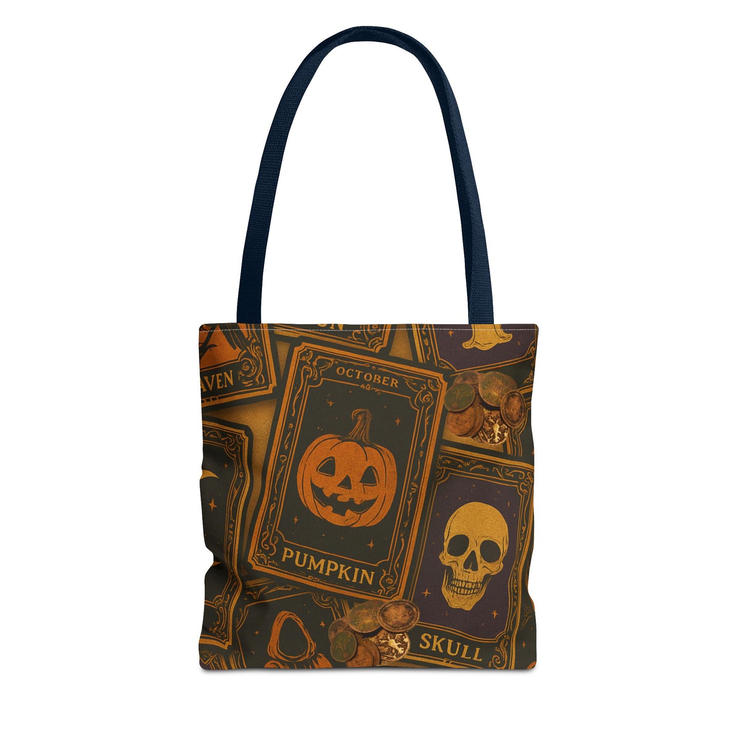 Halloween Tote Bag with Pumpkin and Skull Design - Perfect for Fall Gatherings