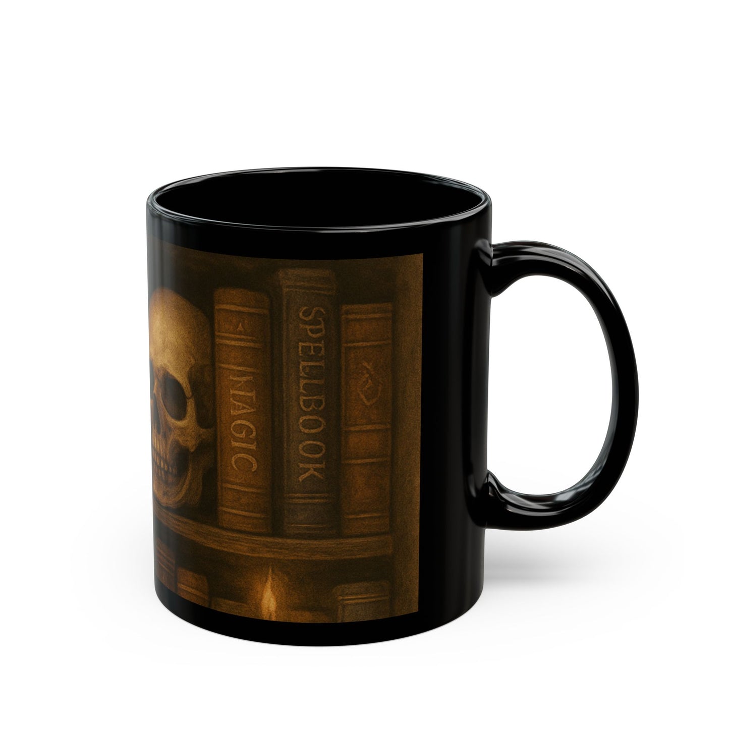 Mystical Skull Black Mug - 11oz & 15oz - Perfect for Halloween & Gothic Decor