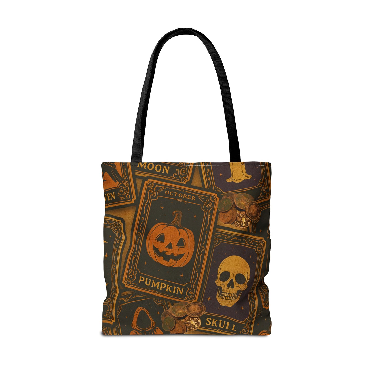 Halloween Tote Bag with Pumpkin and Skull Design - Perfect for Fall Gatherings