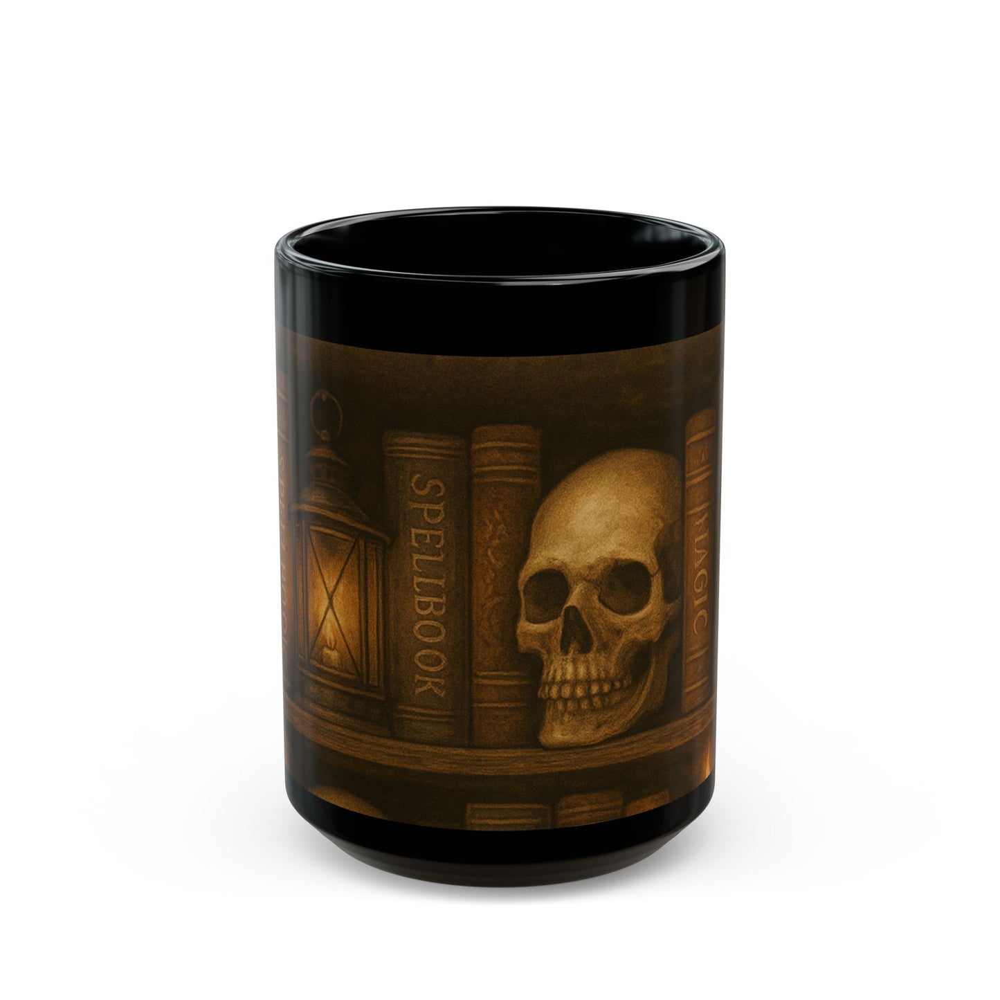 Mystical Skull Black Mug - 11oz & 15oz - Perfect for Halloween & Gothic Decor