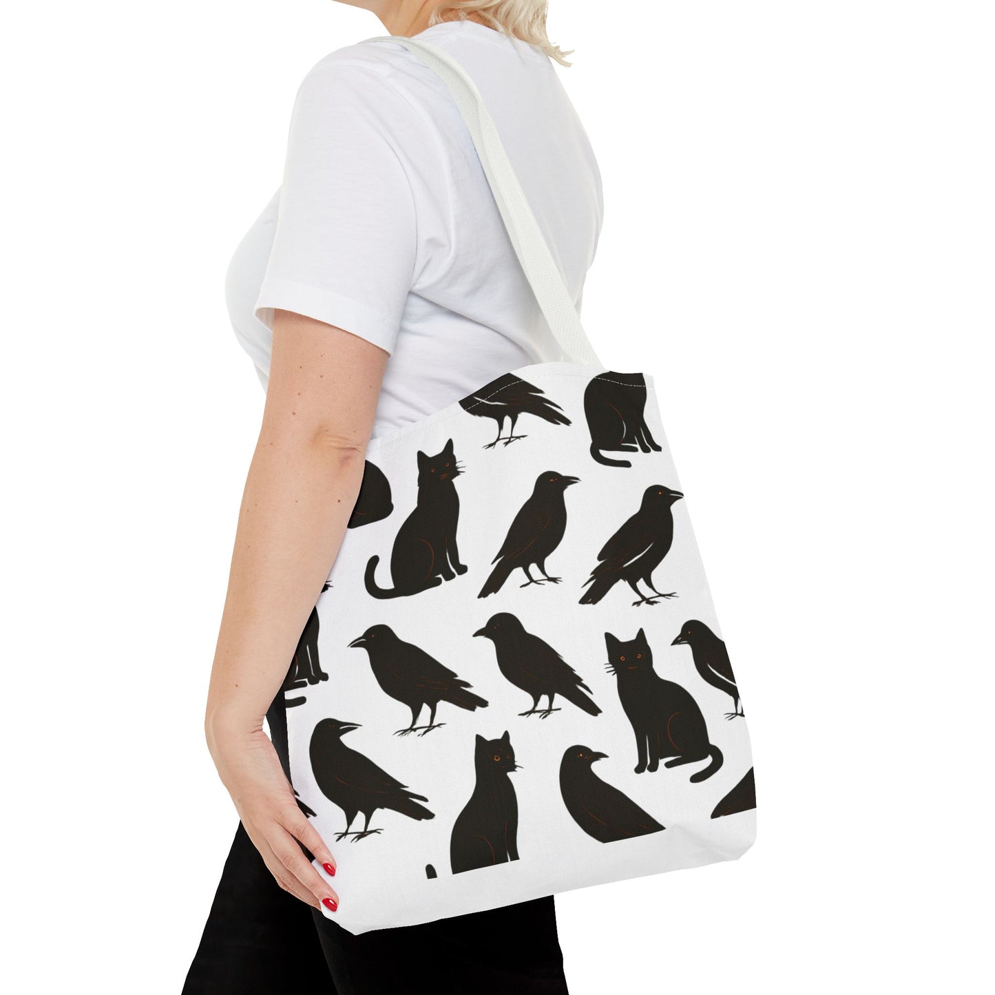 Mystical Black Cats & Crows Tote Bag - Perfect for Halloween and Everyday Use