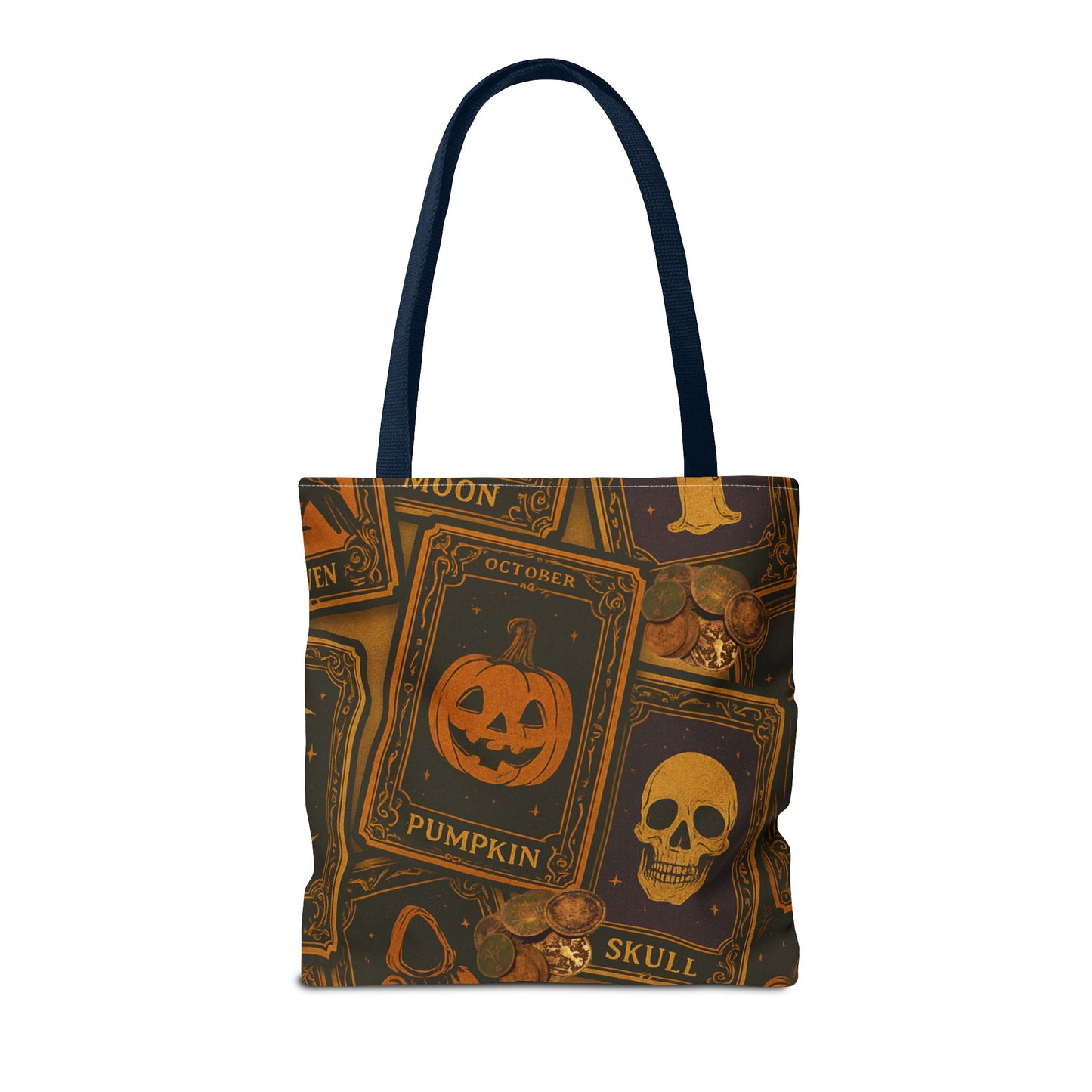 Halloween Tote Bag with Pumpkin and Skull Design - Perfect for Fall Gatherings