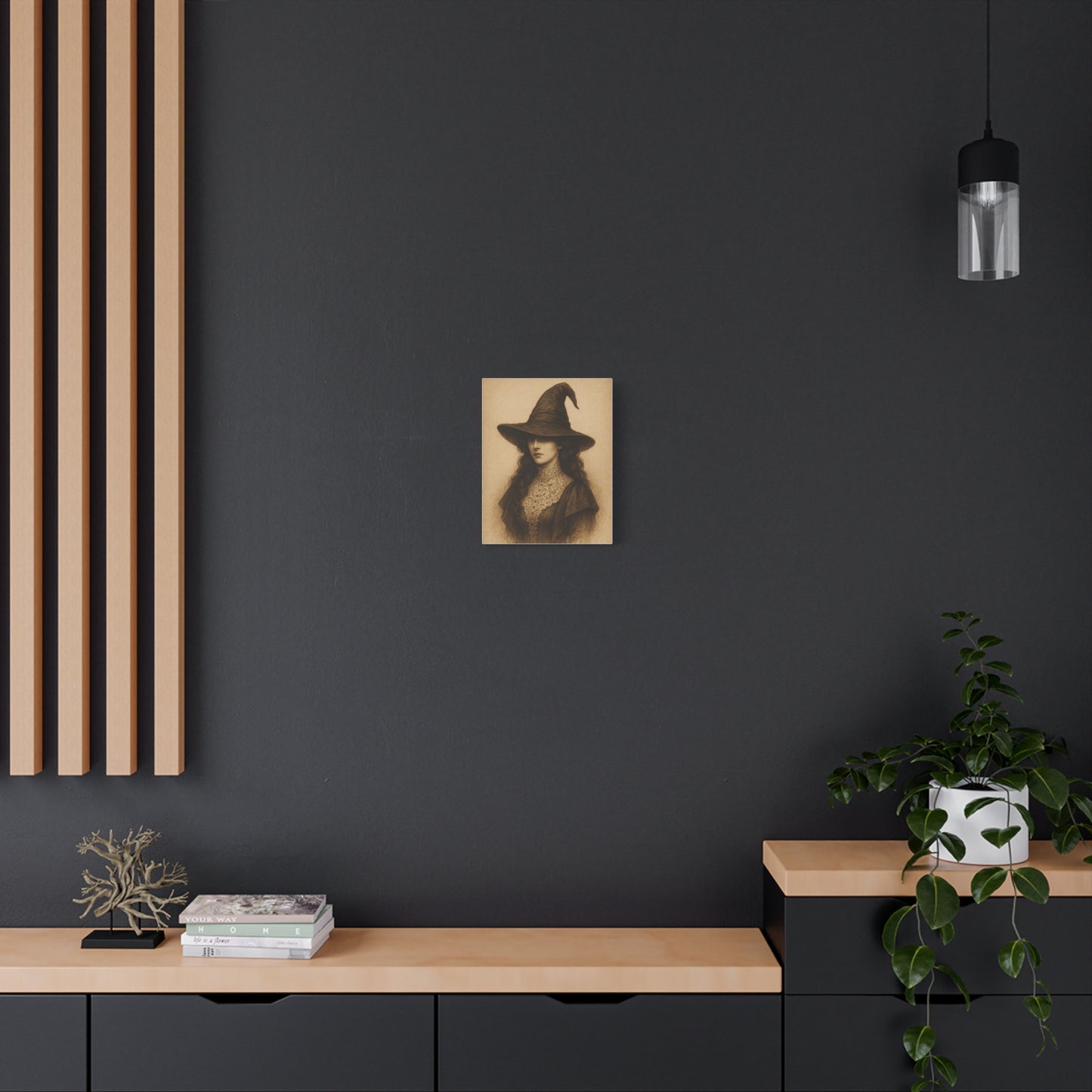 Mystical Witch Canvas Wall Art - Elegant Home Decor for Halloween & More