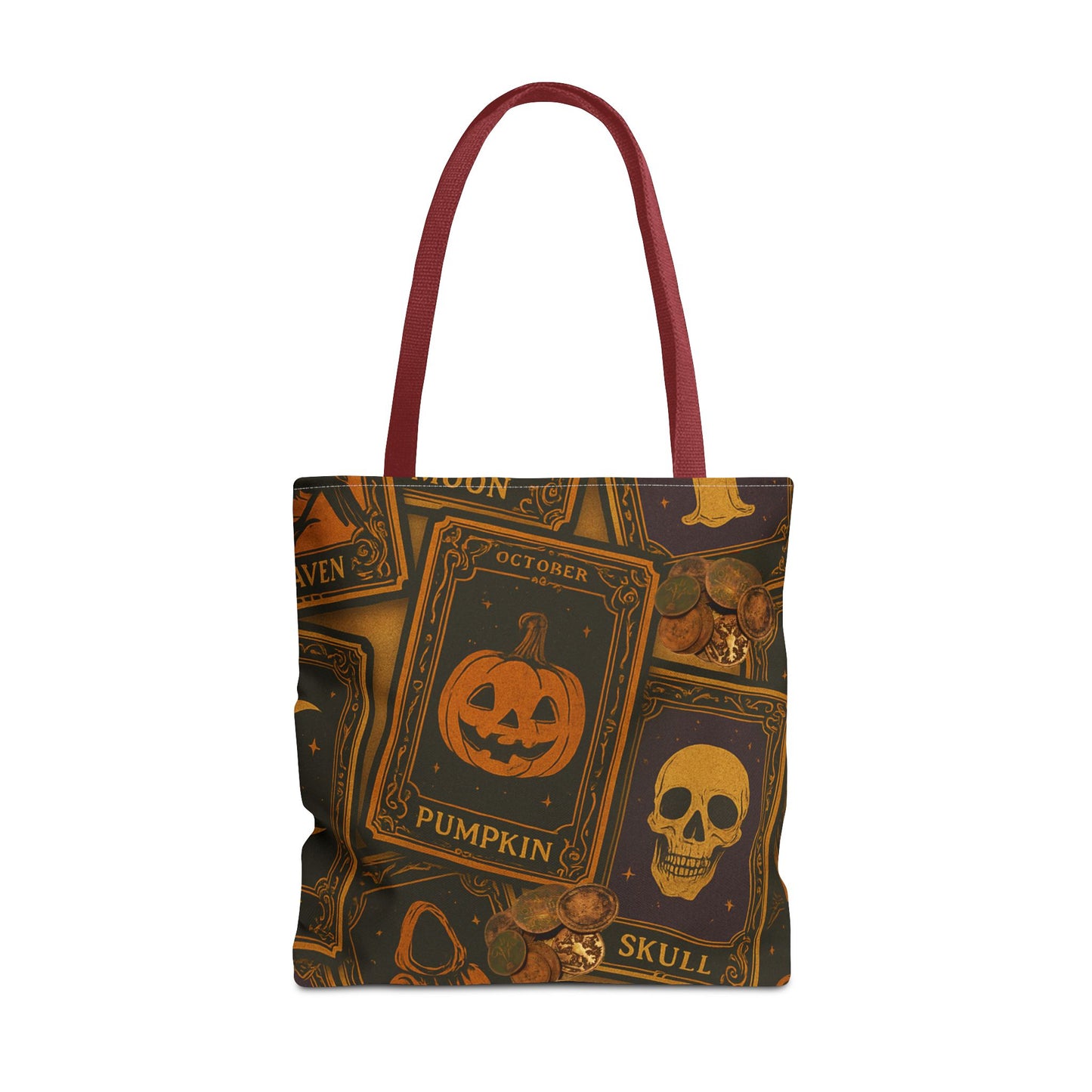 Halloween Tote Bag with Pumpkin and Skull Design - Perfect for Fall Gatherings