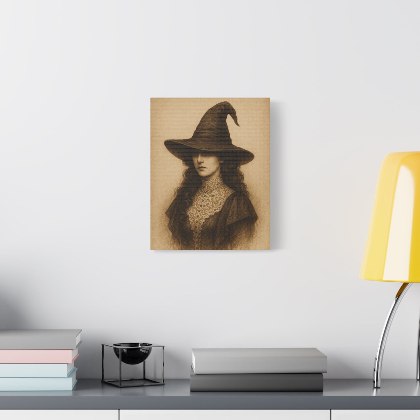Mystical Witch Canvas Wall Art - Elegant Home Decor for Halloween & More