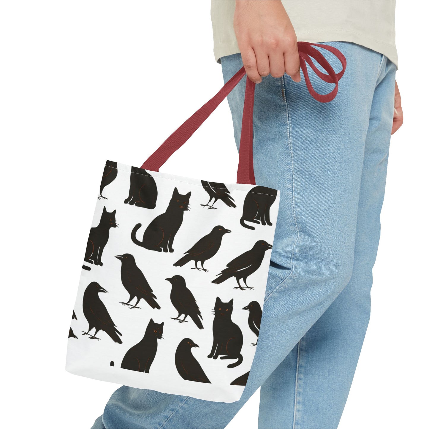 Mystical Black Cats & Crows Tote Bag - Perfect for Halloween and Everyday Use