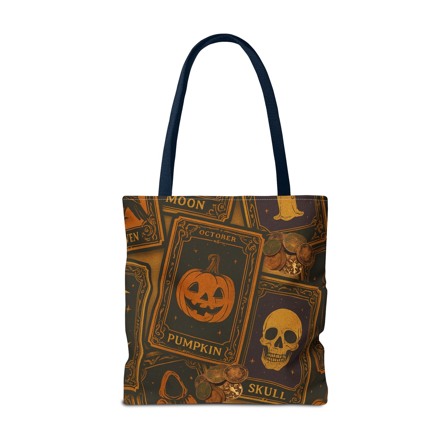Halloween Tote Bag with Pumpkin and Skull Design - Perfect for Fall Gatherings