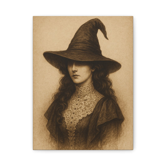 Mystical Witch Canvas Wall Art - Elegant Home Decor for Halloween & More