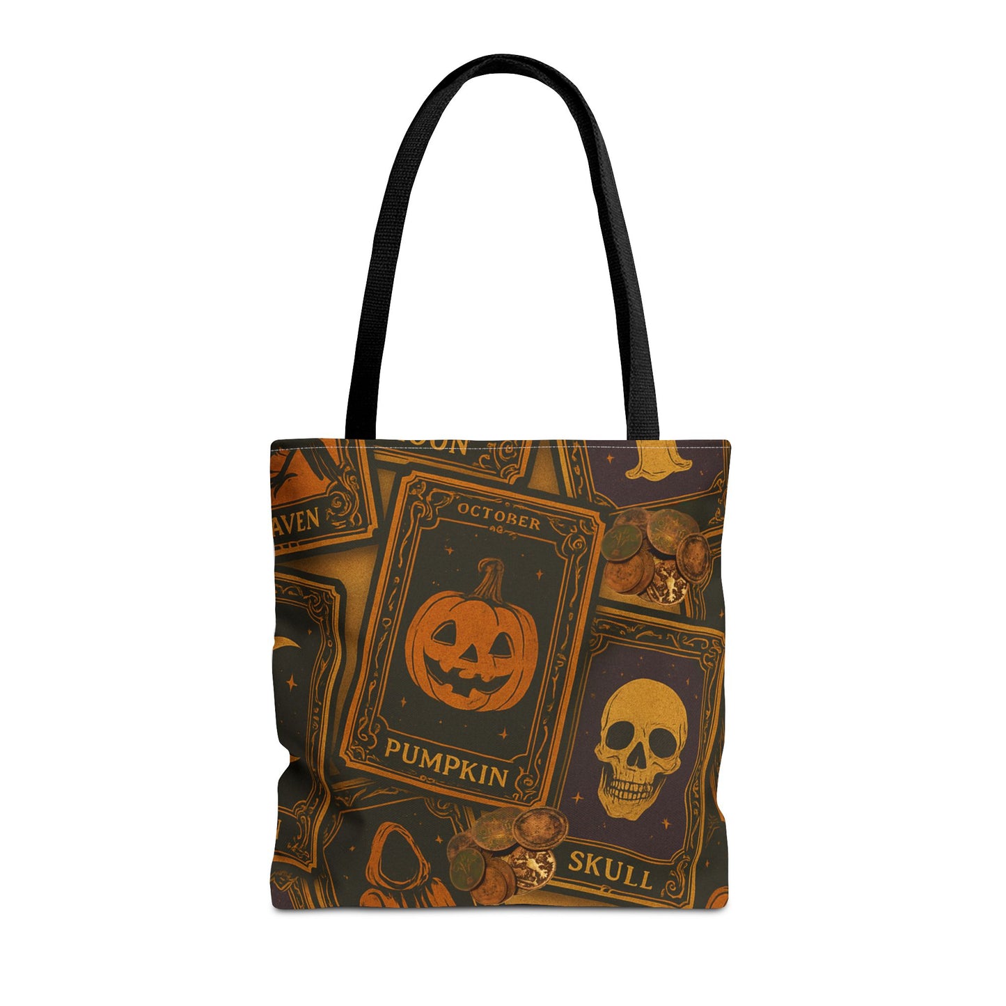Halloween Tote Bag with Pumpkin and Skull Design - Perfect for Fall Gatherings