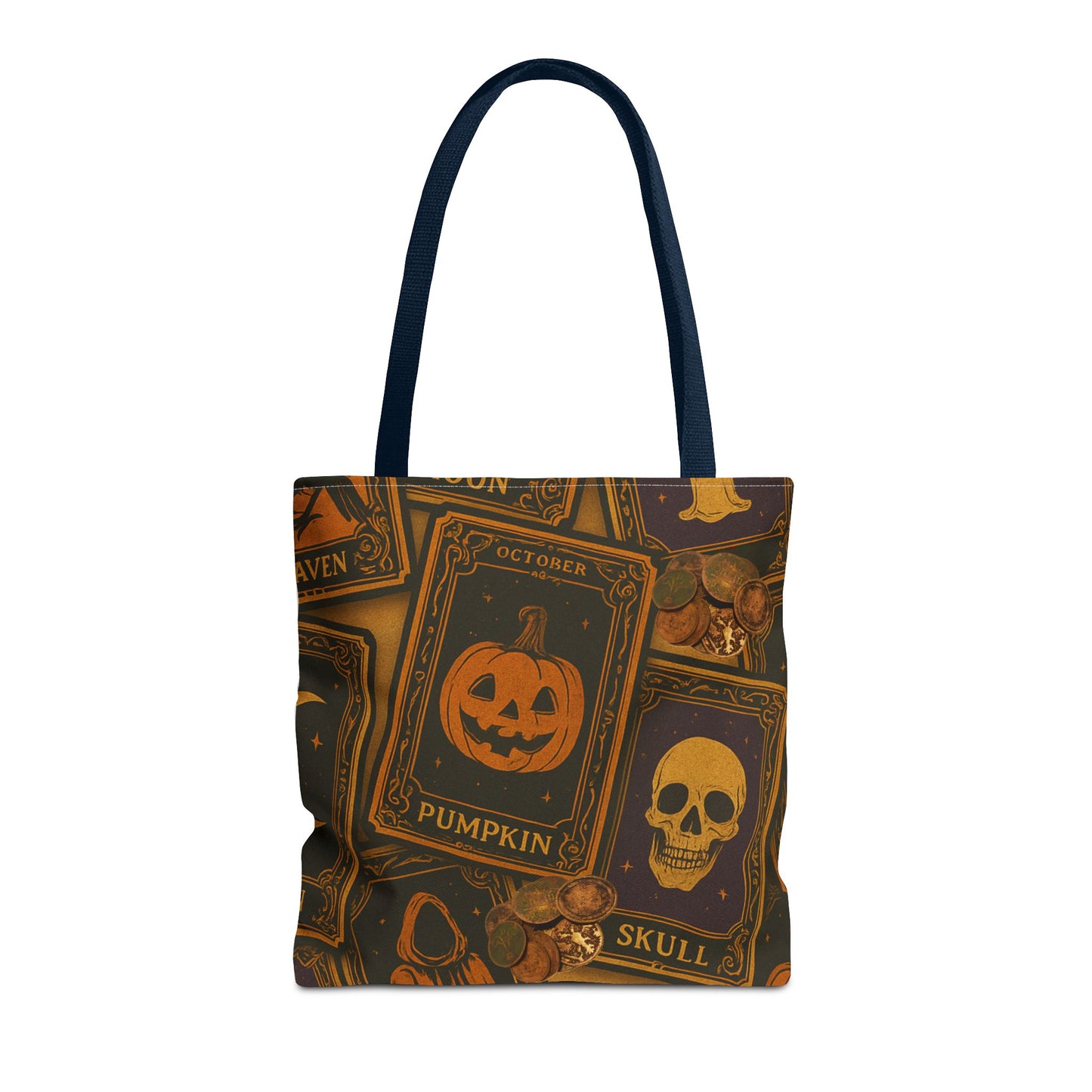 Halloween Tote Bag with Pumpkin and Skull Design - Perfect for Fall Gatherings