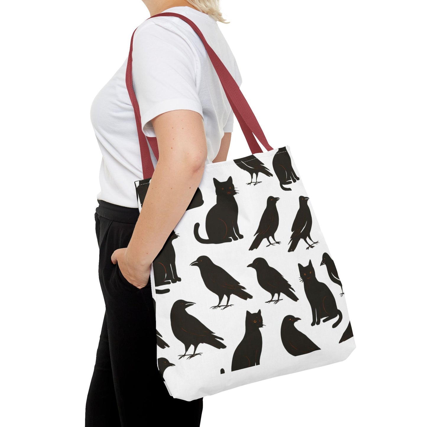 Mystical Black Cats & Crows Tote Bag - Perfect for Halloween and Everyday Use
