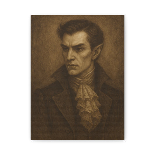 Gothic Vampire Portrait Canvas Wall Art