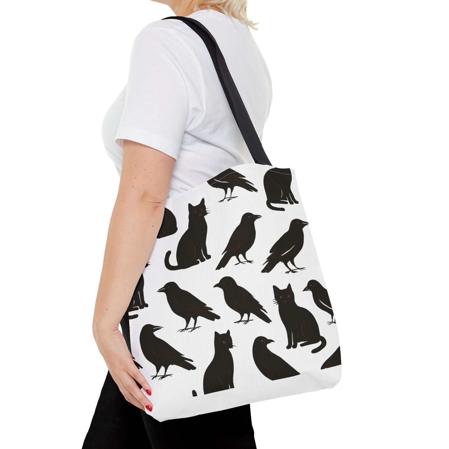 Mystical Black Cats & Crows Tote Bag - Perfect for Halloween and Everyday Use