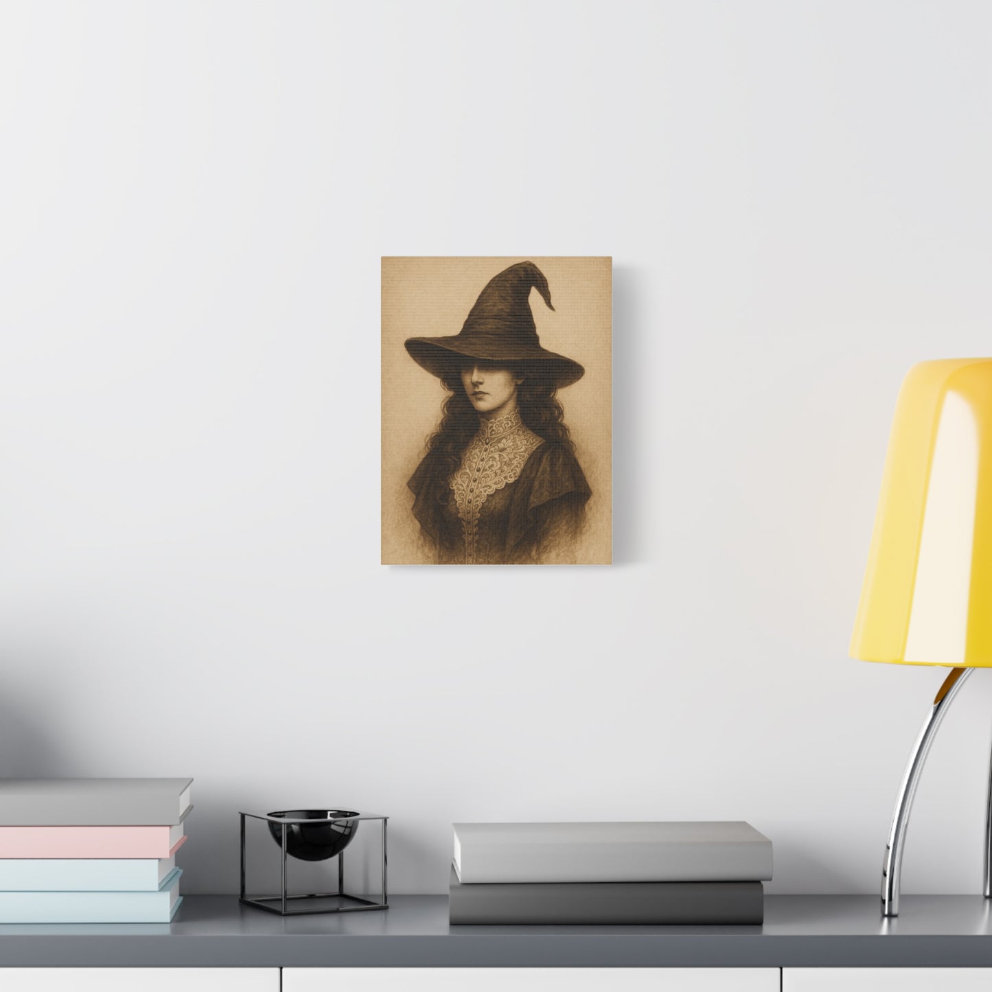 Mystical Witch Canvas Wall Art - Elegant Home Decor for Halloween & More