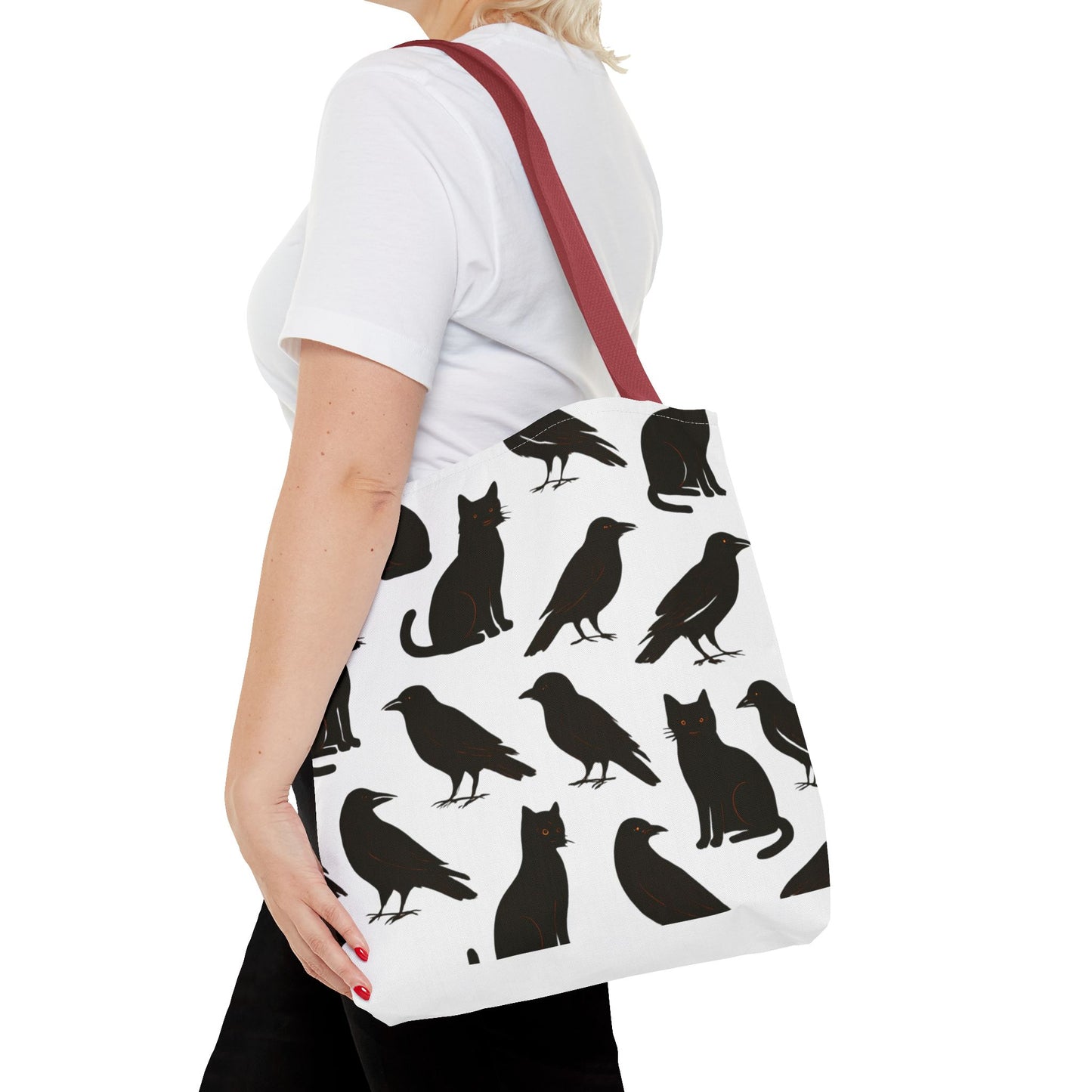 Mystical Black Cats & Crows Tote Bag - Perfect for Halloween and Everyday Use