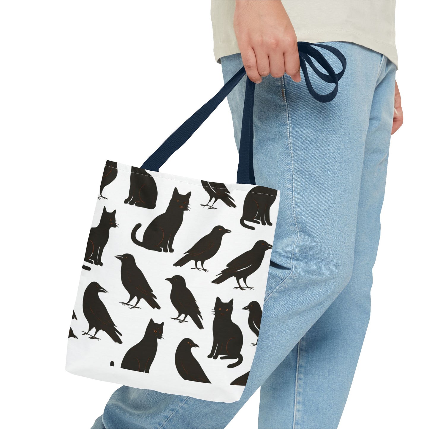 Mystical Black Cats & Crows Tote Bag - Perfect for Halloween and Everyday Use